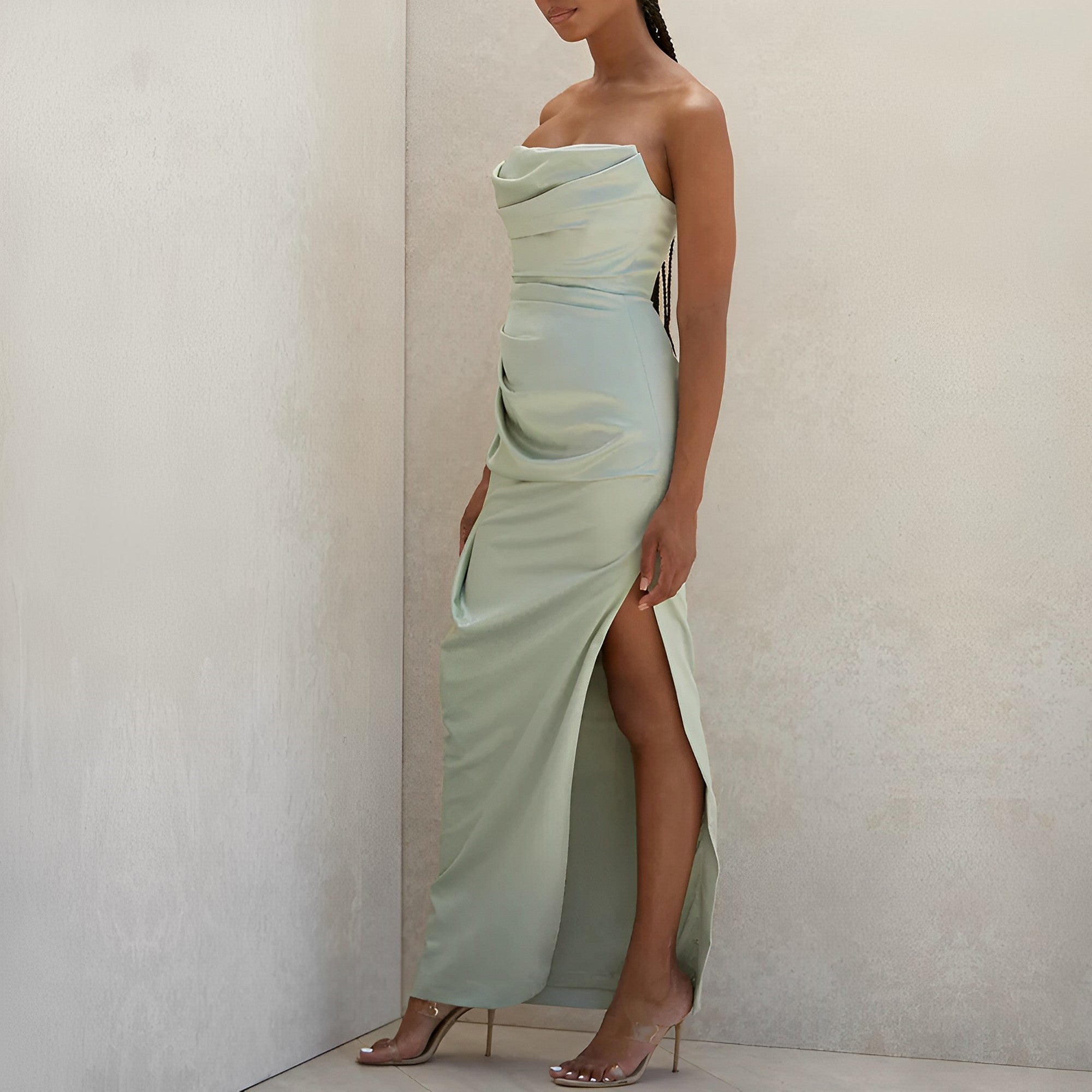 Rubí | Elegante Vestido Strapless Drapeado