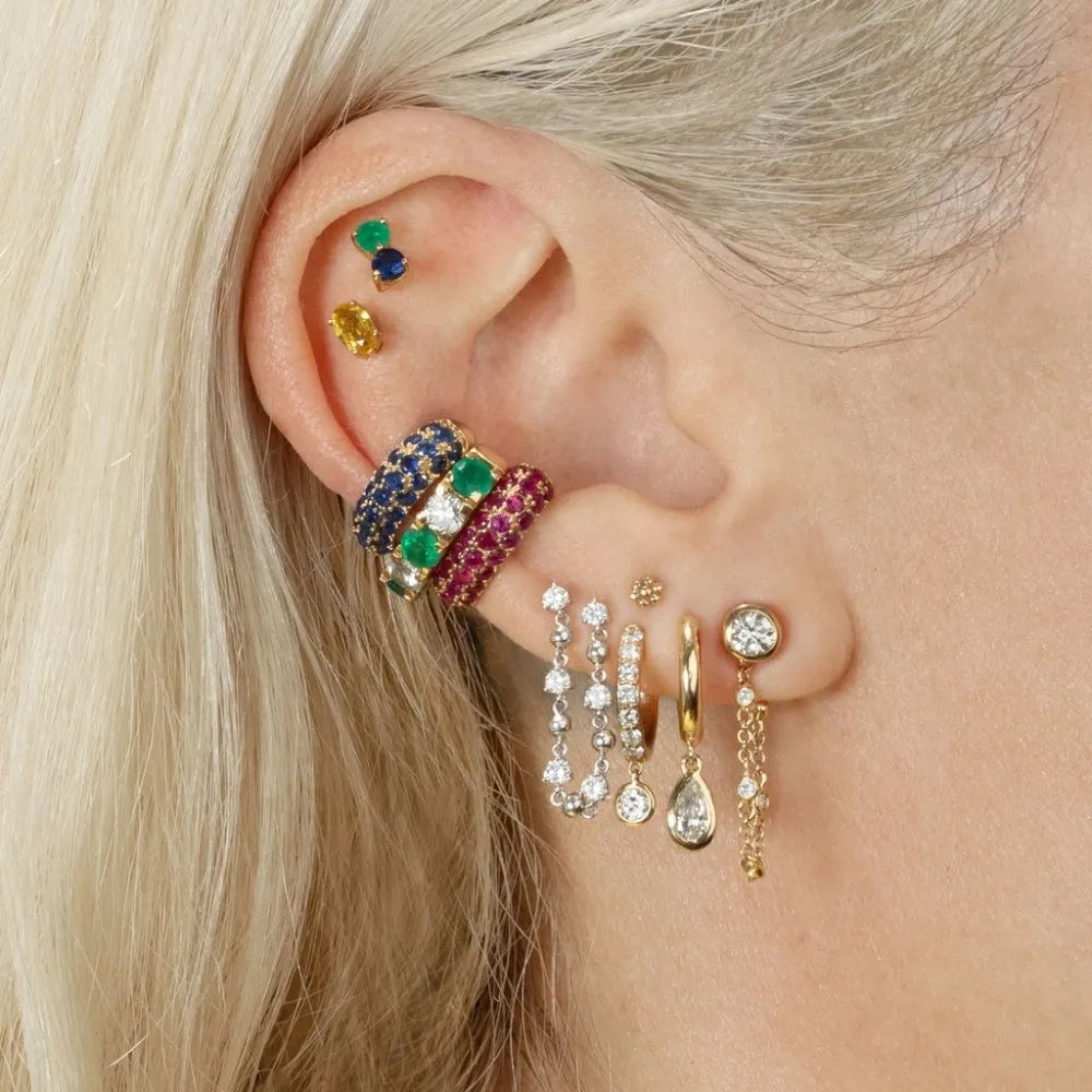 Cassandra | Set de Ear Cuff Con Piedras Incrustadas