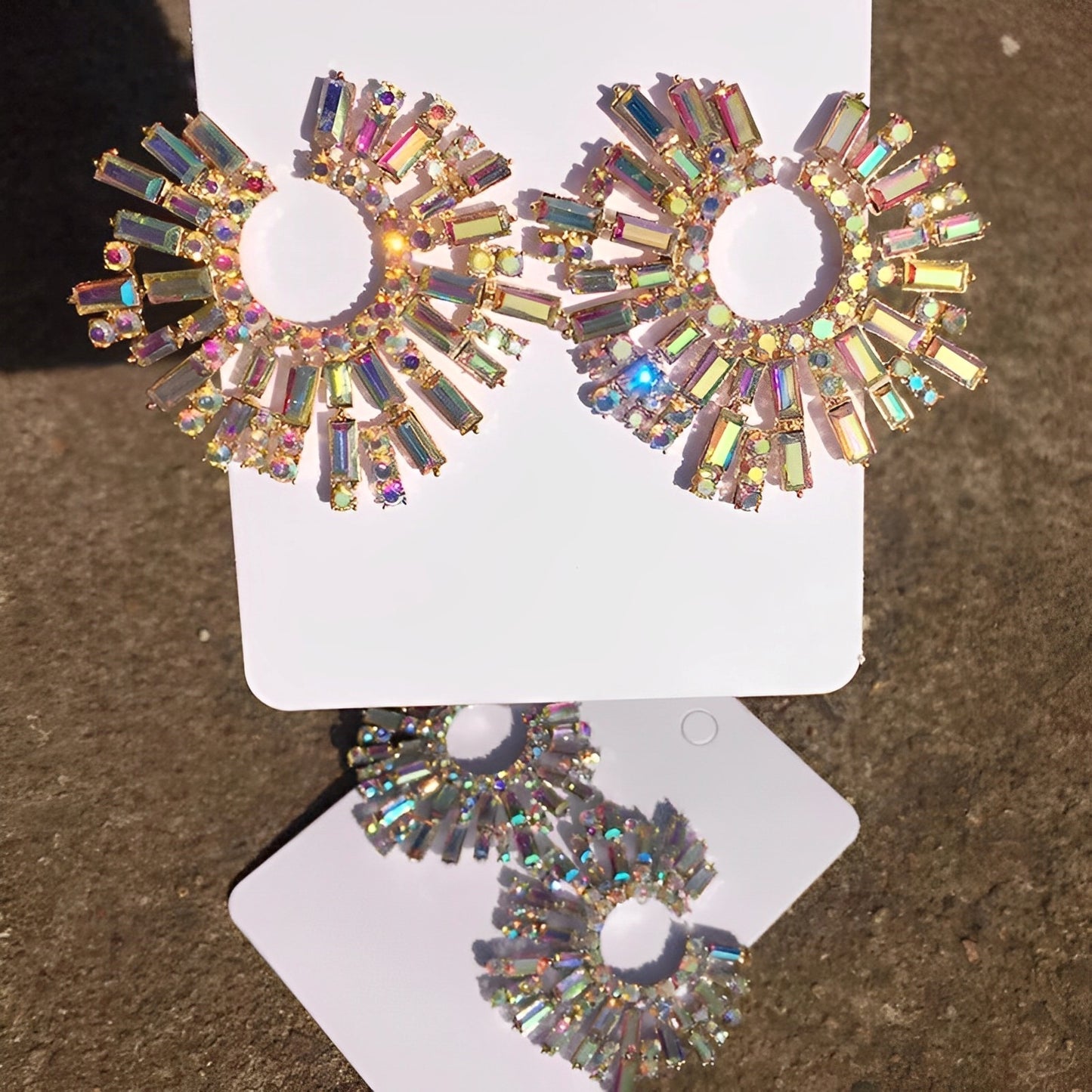 Sol | Set de 2 Aretes grandes brillantes