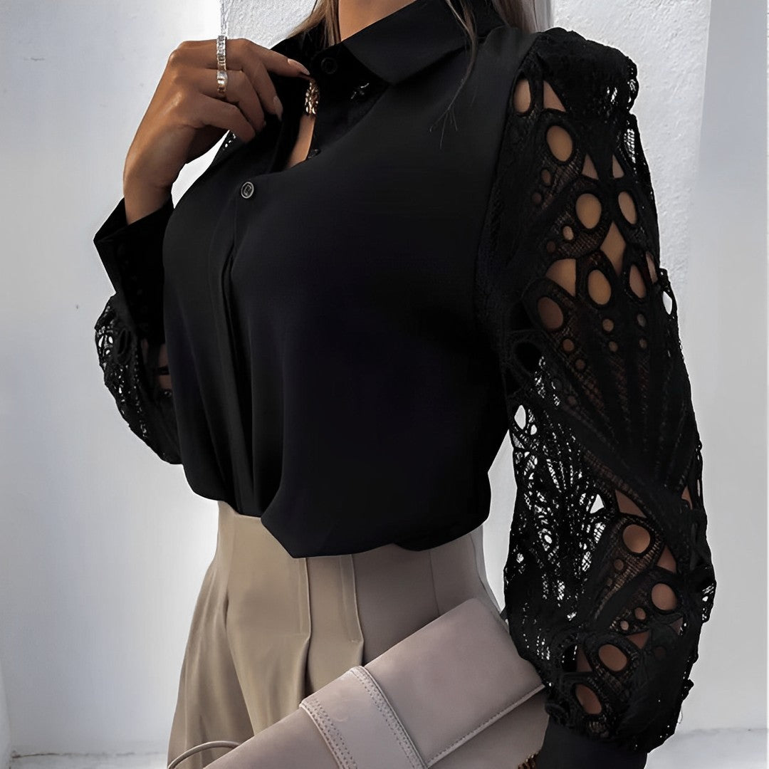 Charlotte | Blusa elegante con mangas de encaje