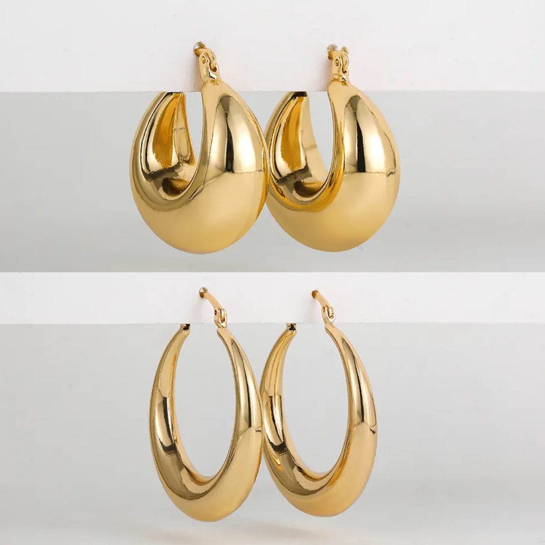 Ámbar | Set de aretes dorados