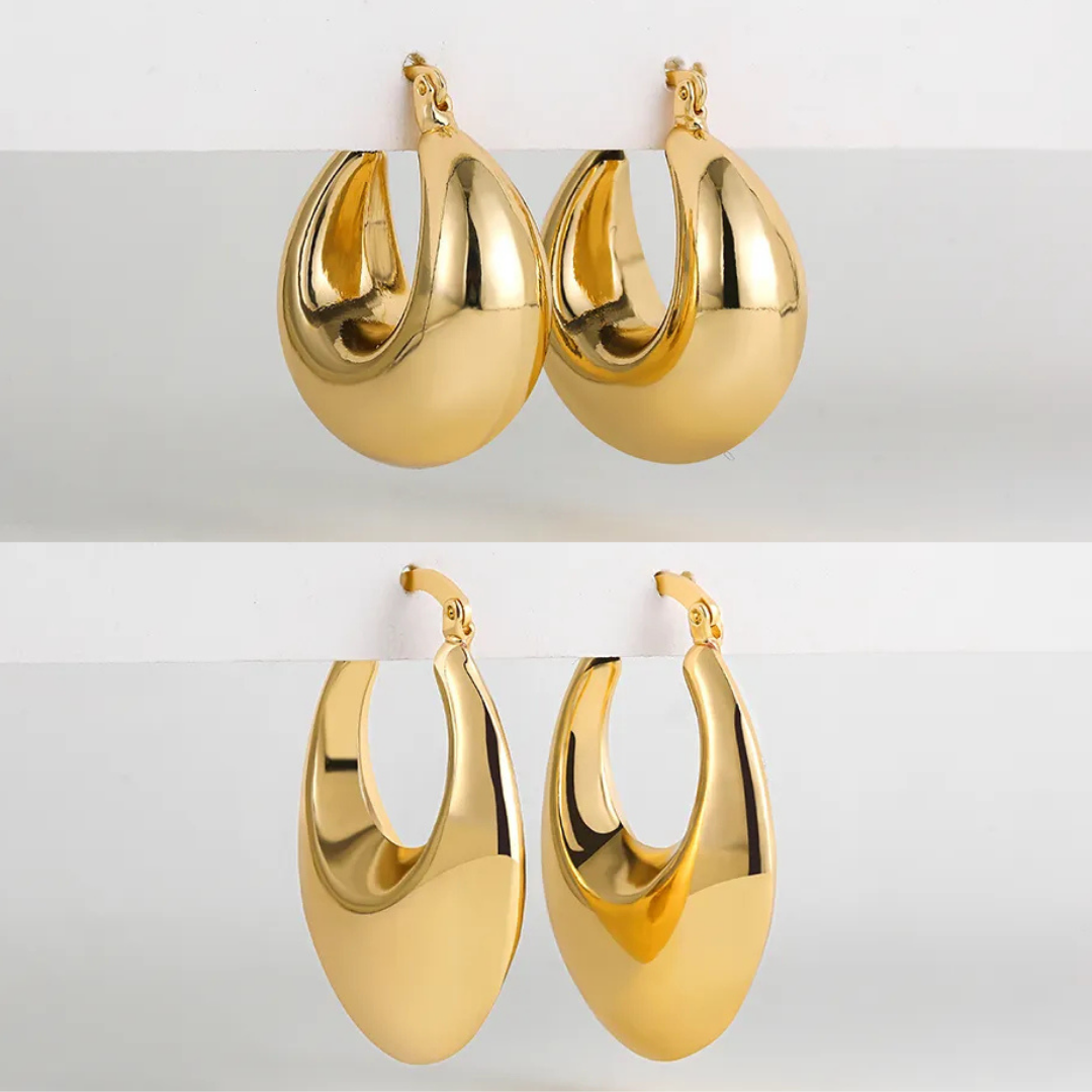 Ámbar | Set de aretes dorados