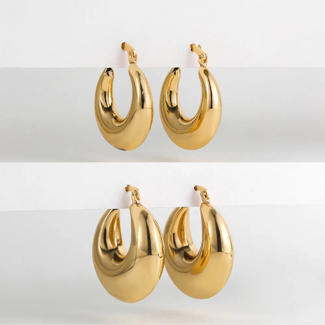 Ámbar | Set de aretes dorados