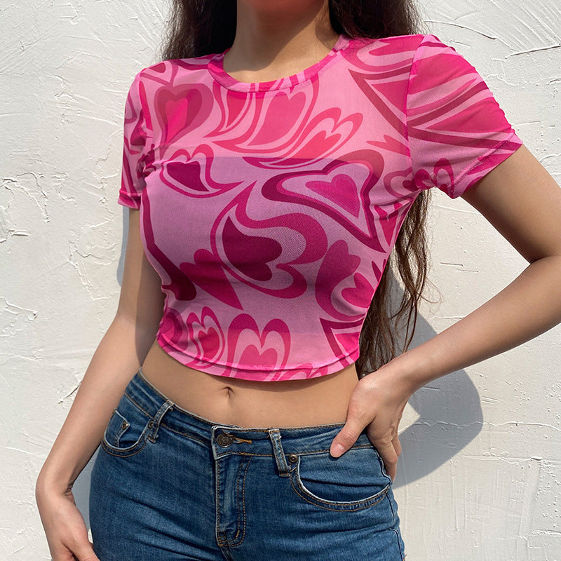 Erika | Croptop de malla con corazones