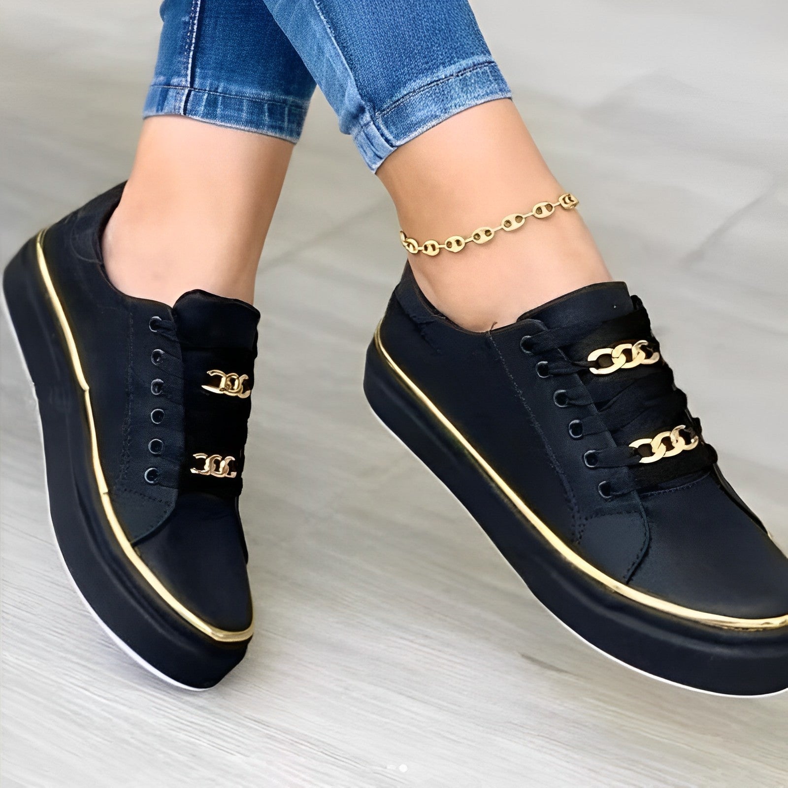 Tenis hot sale jeans flatform