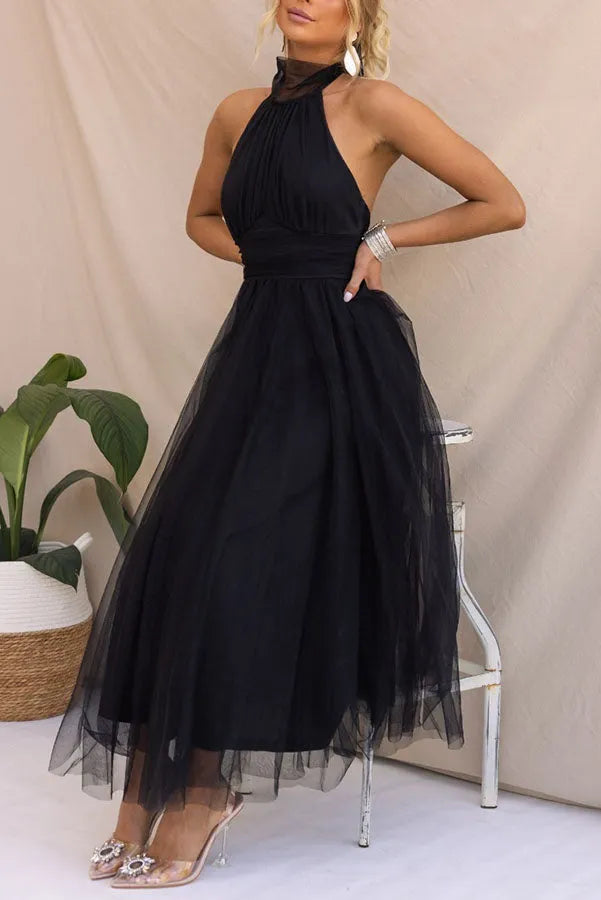 Paloma | Vestido formal cuello halter