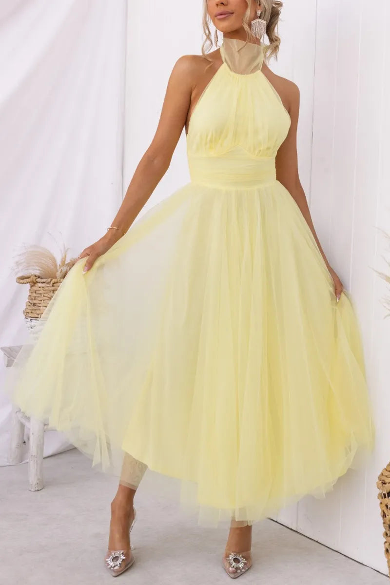 Paloma | Vestido formal cuello halter